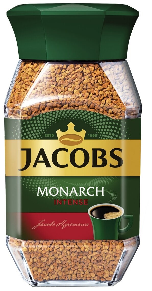 Кофе растворимый Jacobs Monarch Intense, 190 г стеклянная банка