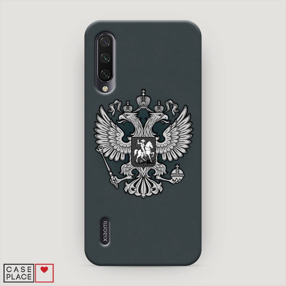 фото Пластиковый чехол "герб россии серый" на xiaomi mi a3 awog