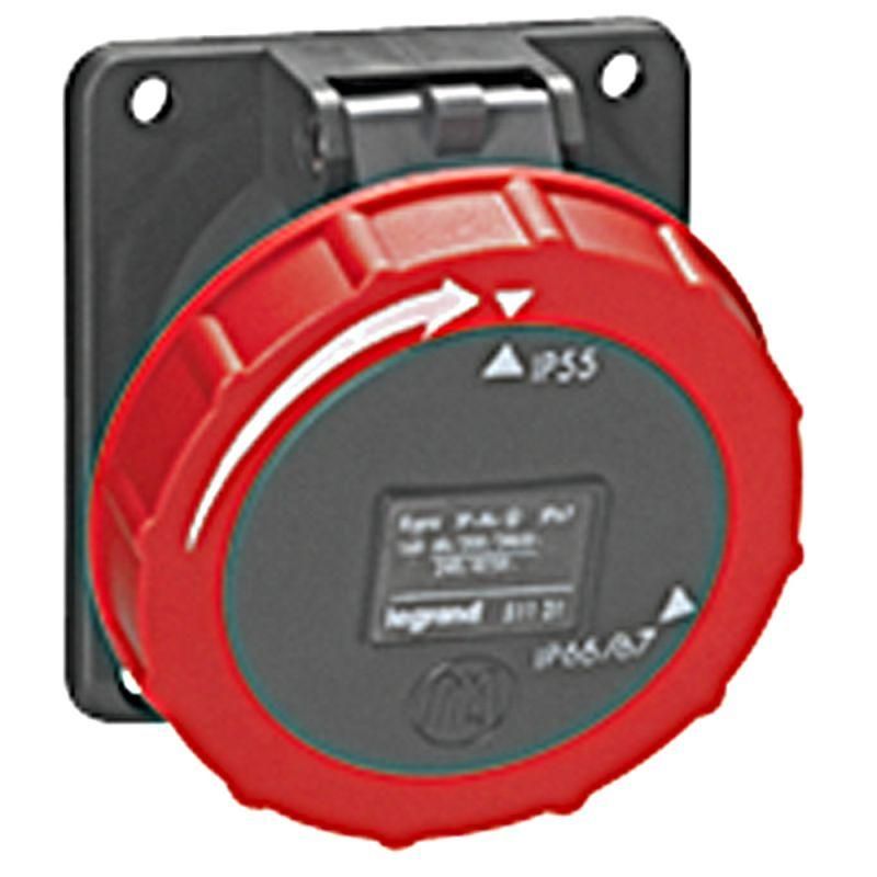 

Розетка встраиваемая Hypra 16А 400В 3K+3 IP67 Leg 051130, Серый