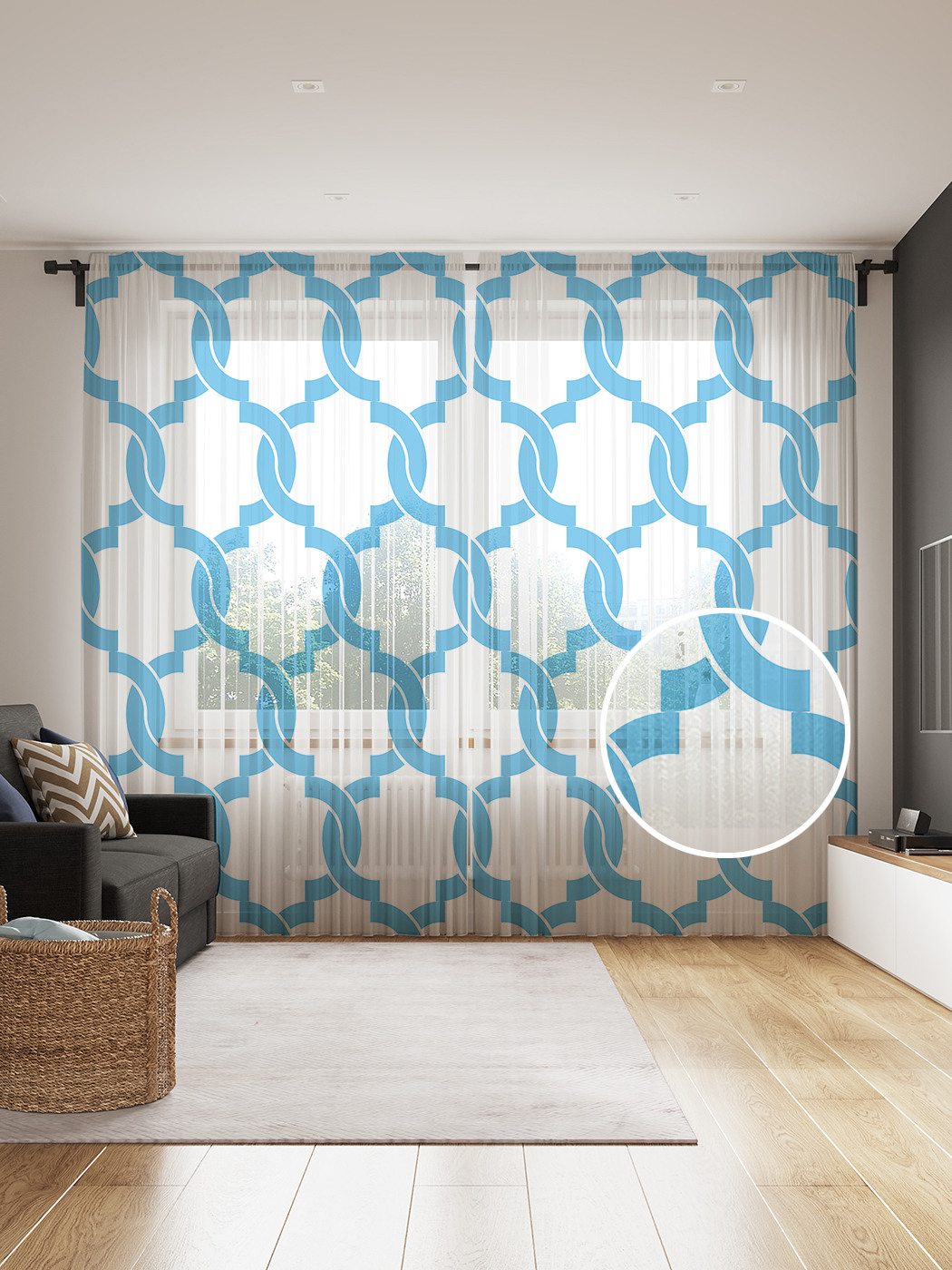 

Фототюль JoyArty "Марокканская решетка" 145x265см, 2 полотна, лента, 50 крючков, Марокканская решетка