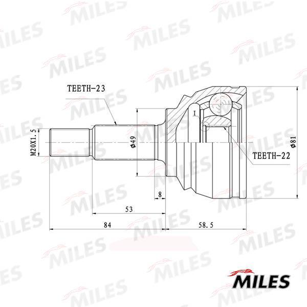 

Шрус Наружный Lada X-Ray 15- (Кпп Renault Jr5) Ga20703 Miles арт. GA20703