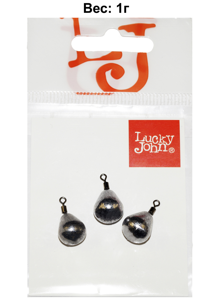 

Грузa Lucky John JIG RIG 1г, уп. 3шт, Серебристый, Jig Rig