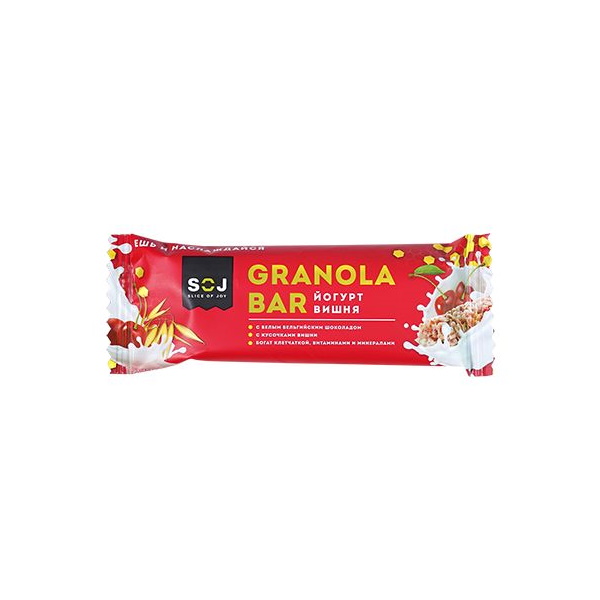 Батончик Soj Granola Bar мультизлаковый йогурт вишня 40 г