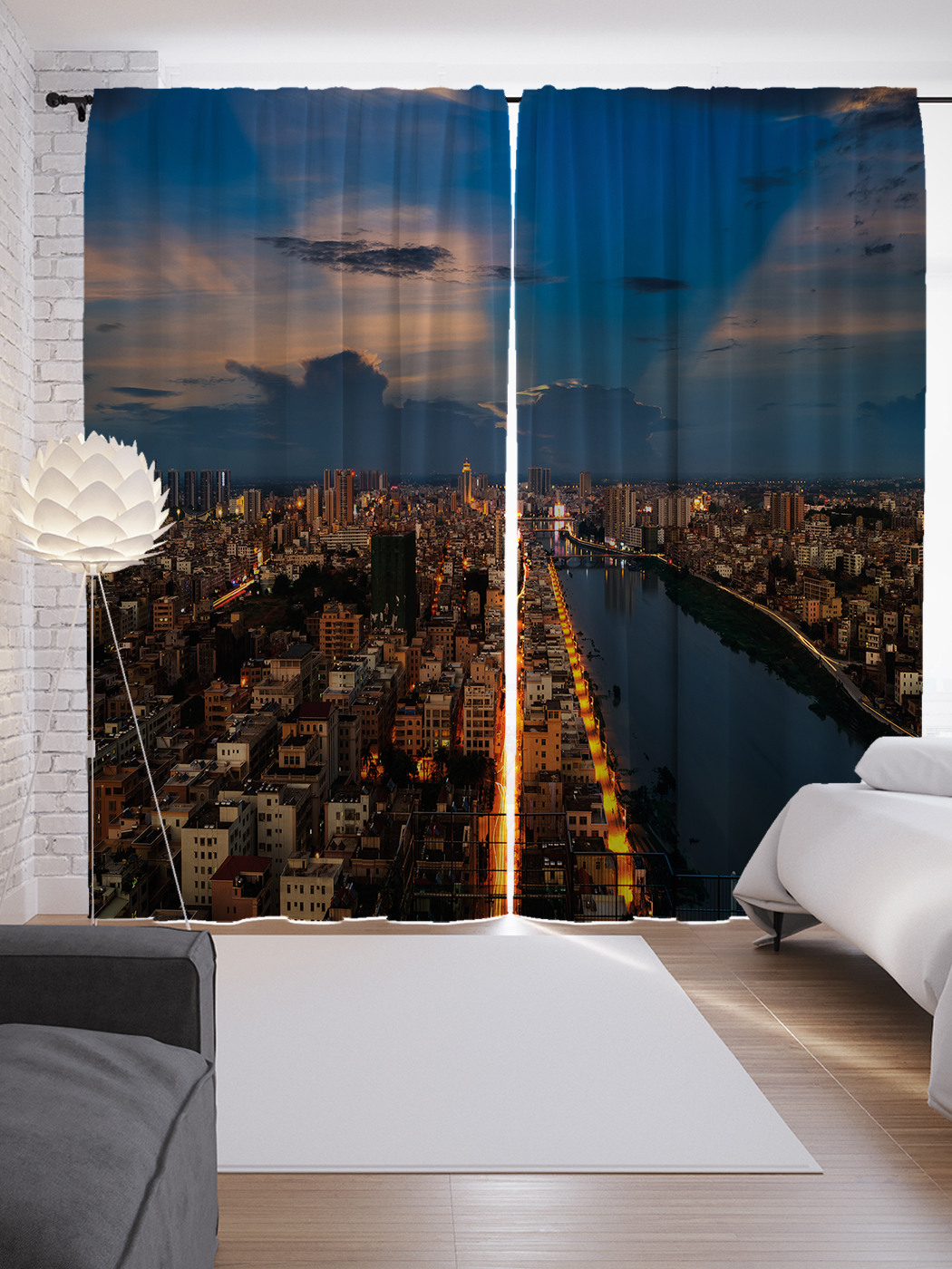 

Шторы JoyArty с фотопечатью "Небо над городом" из сатена, 290х265 см, Небо над городом