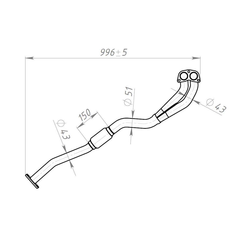 фото Труба приёмная chevrolet lanos длинная без trialli erp 0506