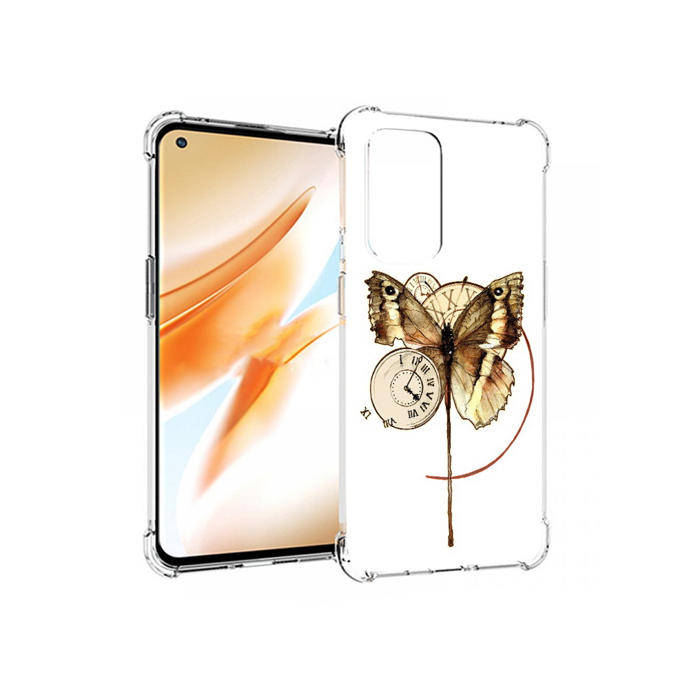 Чехол MyPads Tocco для OnePlus 9 Pro старинные часы с бабочкой (PT159597.127.622)