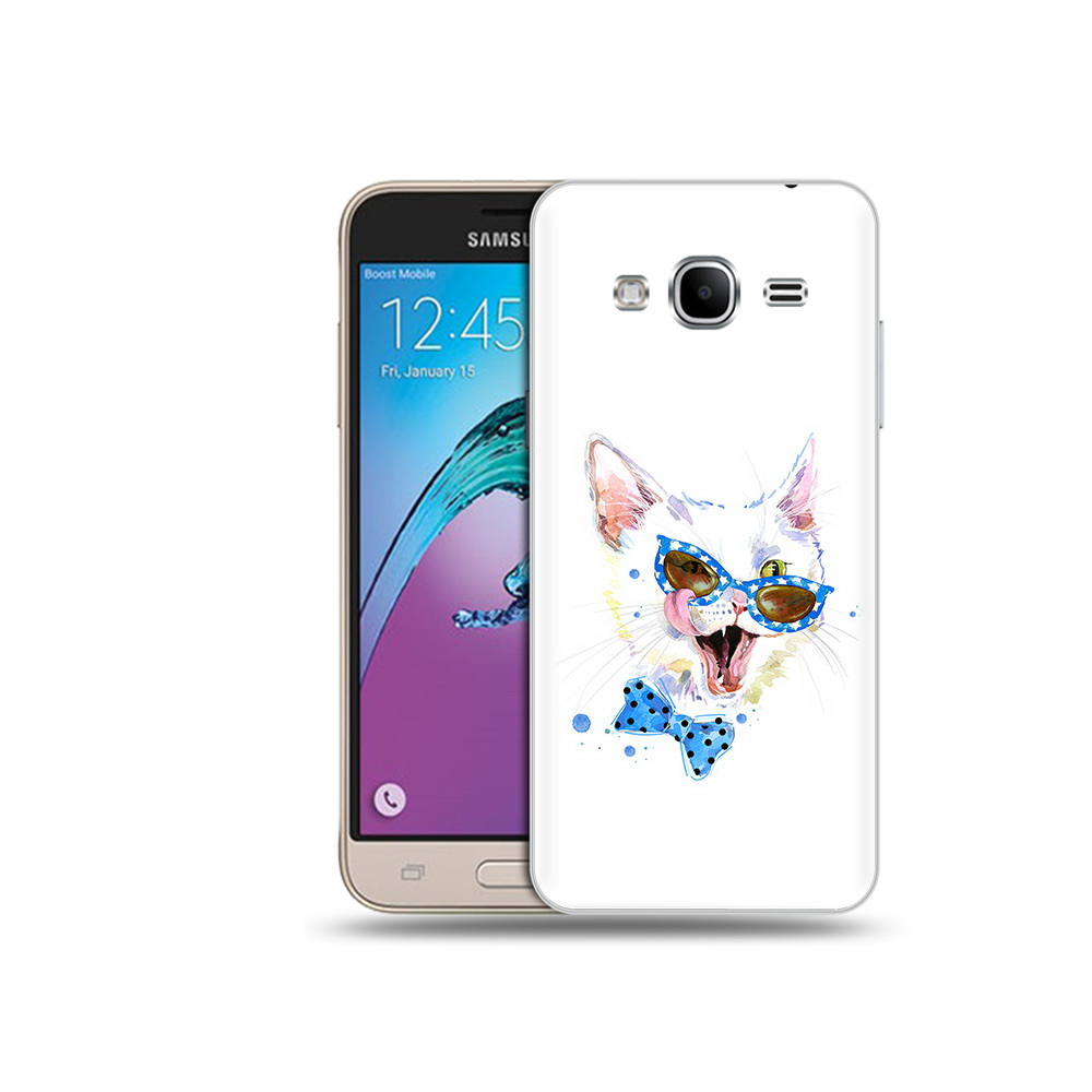 

Чехол MyPads Tocco для Samsung Galaxy J3 (2016) белый кот (PT29089.580.229), Прозрачный, Tocco
