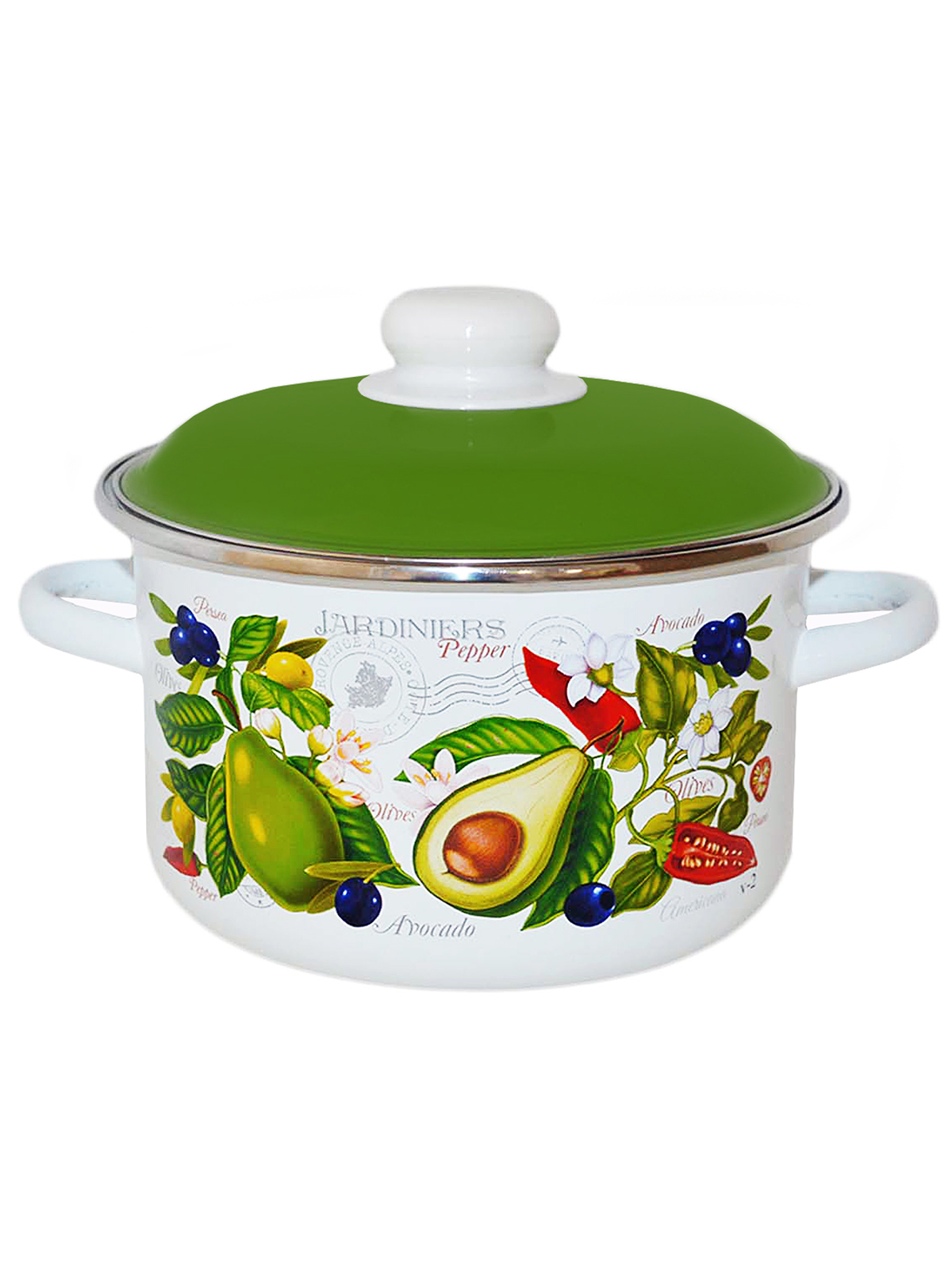 

Кастрюля эмалированная СтальАвокадо, с крышкой, 3 л, Белый