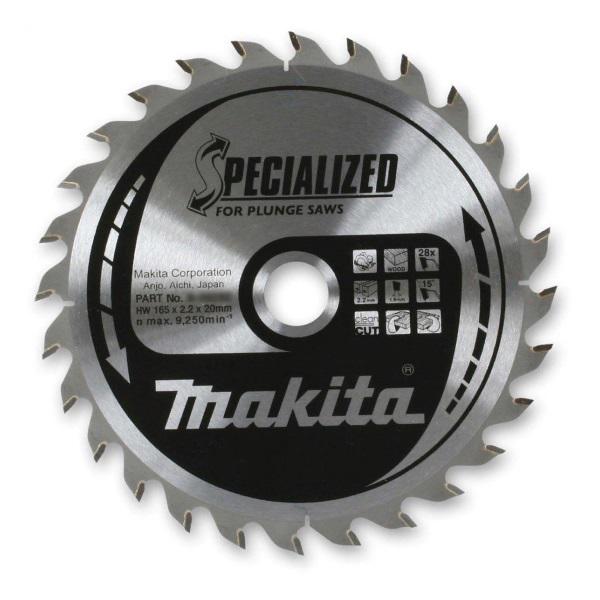 

Пильный диск для погружных пил по дереву 165X20X1.6X28T Makita B-31550, B-31550