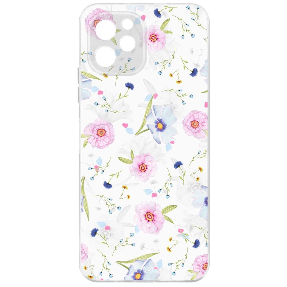 

Чехол-накладка Krutoff Clear Case Цветочный паттерн 3 для Huawei Nova Y61, Прозрачный