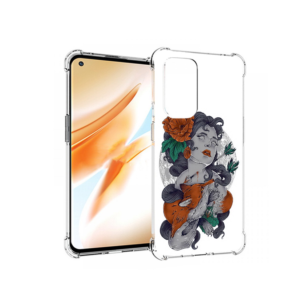 

Чехол MyPads Tocco для OnePlus 9 Pro темная девушка с лисой (PT159597.127.639), Прозрачный, Tocco