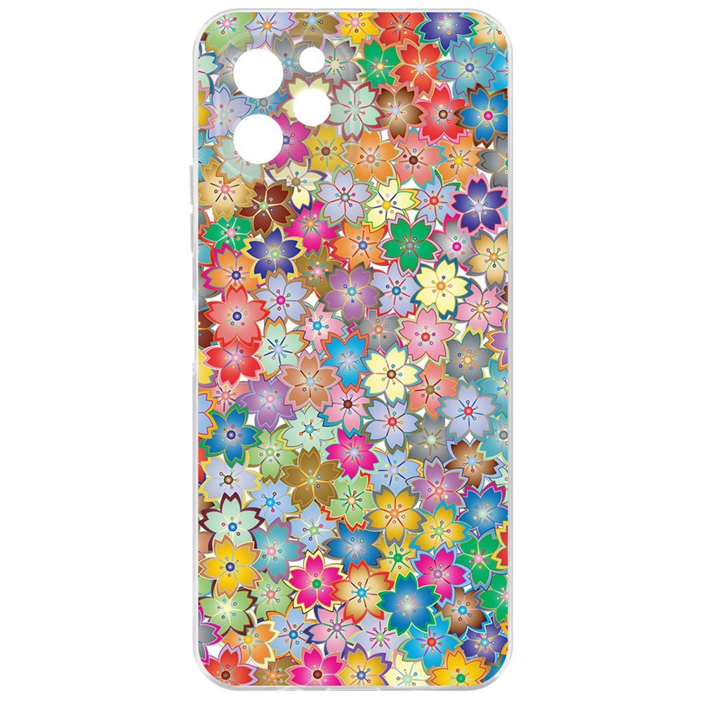 

Чехол-накладка Krutoff Clear Case Цветочный паттерн 4 для Huawei Nova Y61, Прозрачный