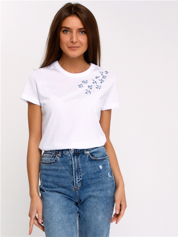 

Футболка женская Апрель ф269001000Р3 белая 96-164, Белый, ф269001000Р3