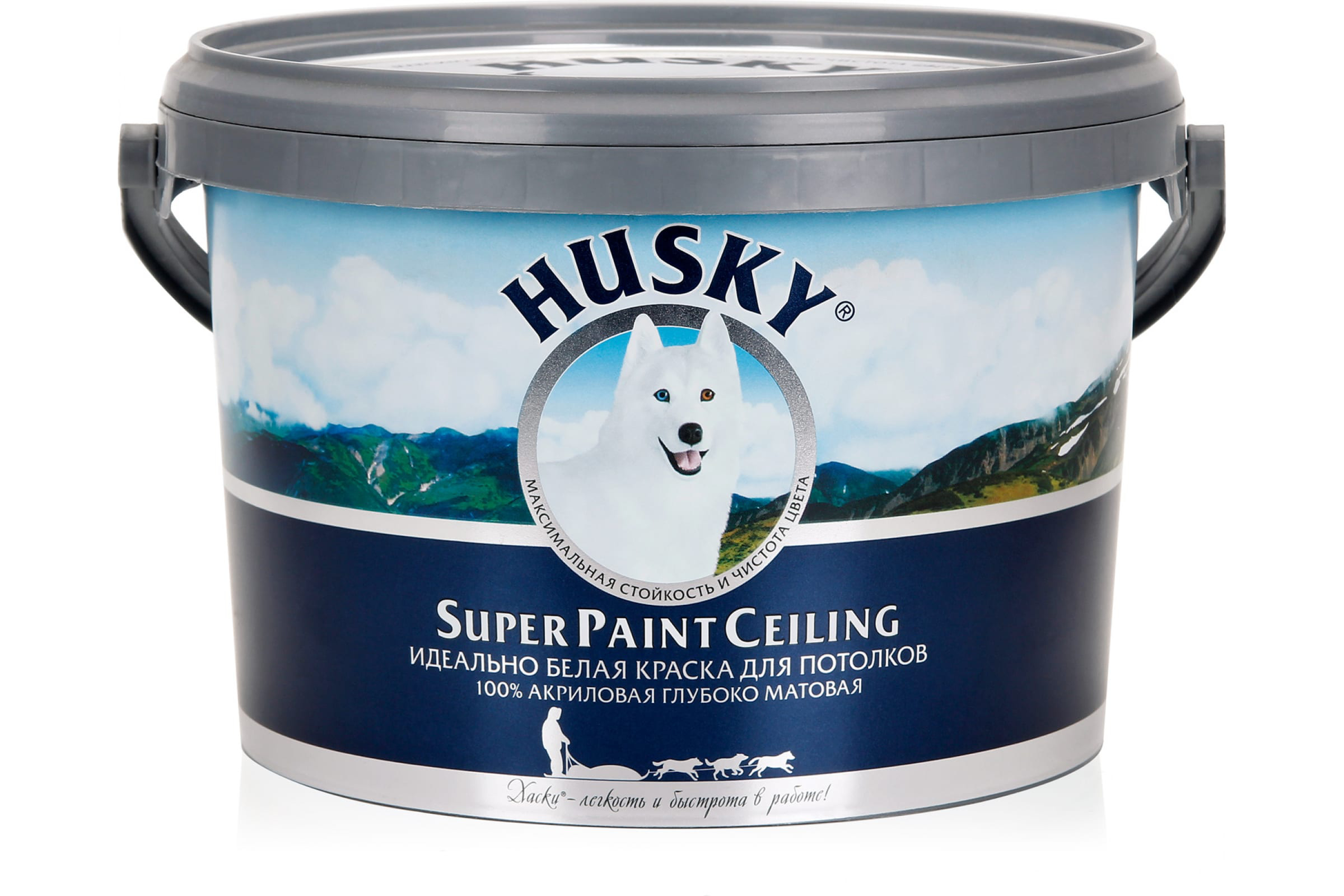 Краска Husky Super Paint Ceiling потолочная, -20С°, 2,5 л