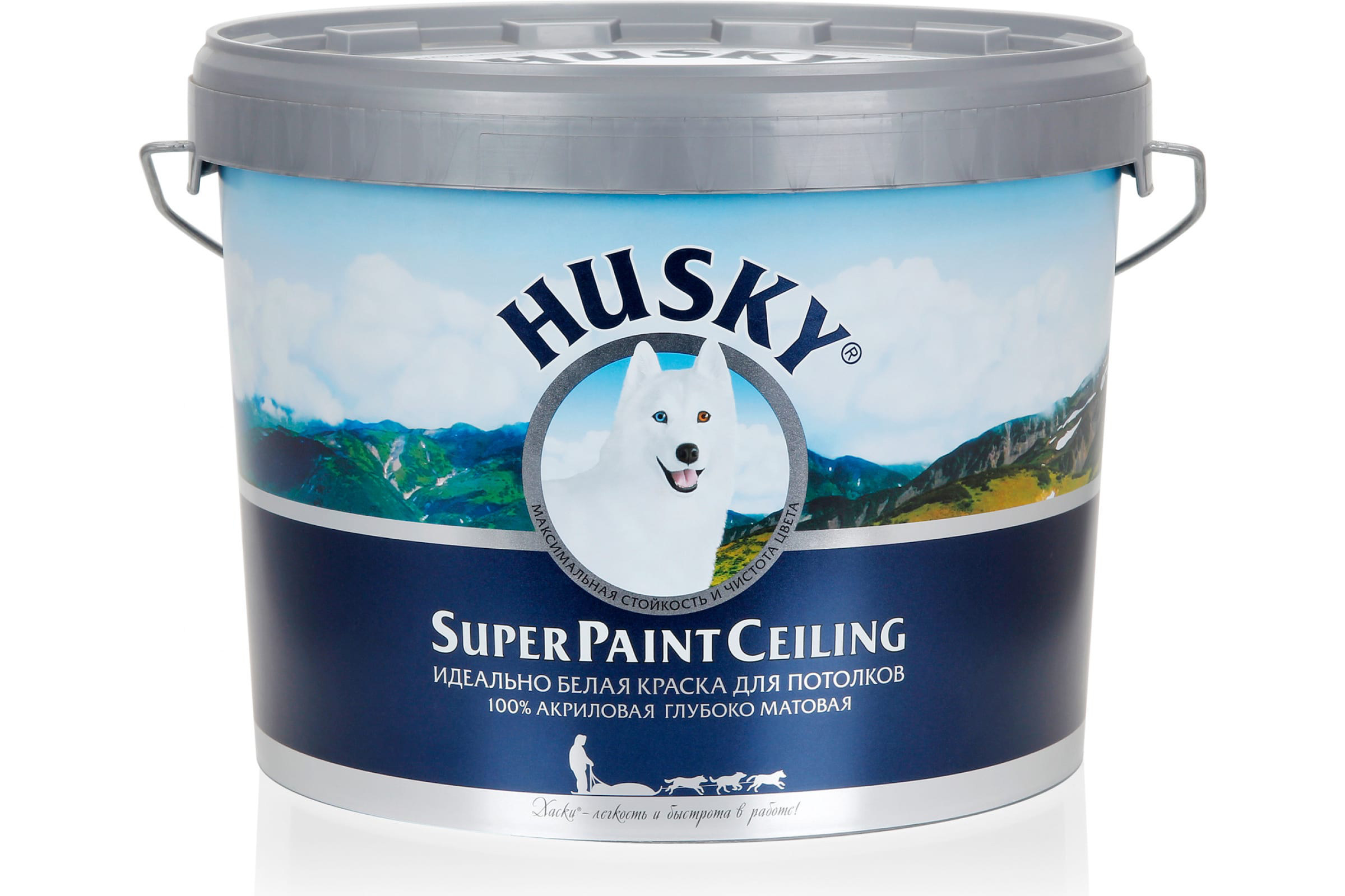 фото Краска husky super paint ceiling потолочная, -20с°, 10 л