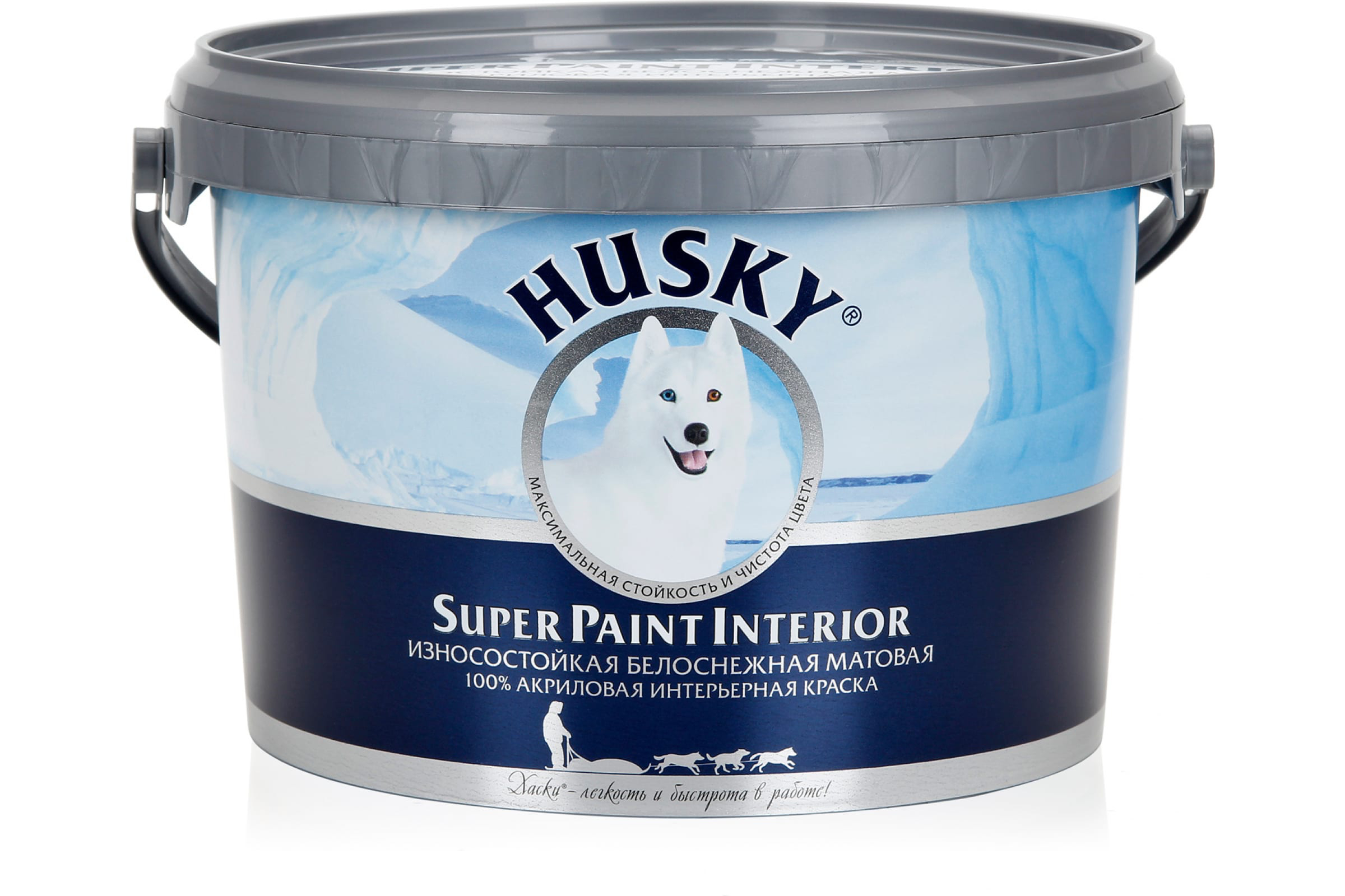 Краска Husky Super Paint Interior интерьерная, -20С°, 2,5 л