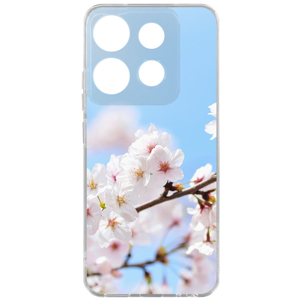 

Чехол-накладка Krutoff Clear Case Цветение для TECNO POP 7, Прозрачный