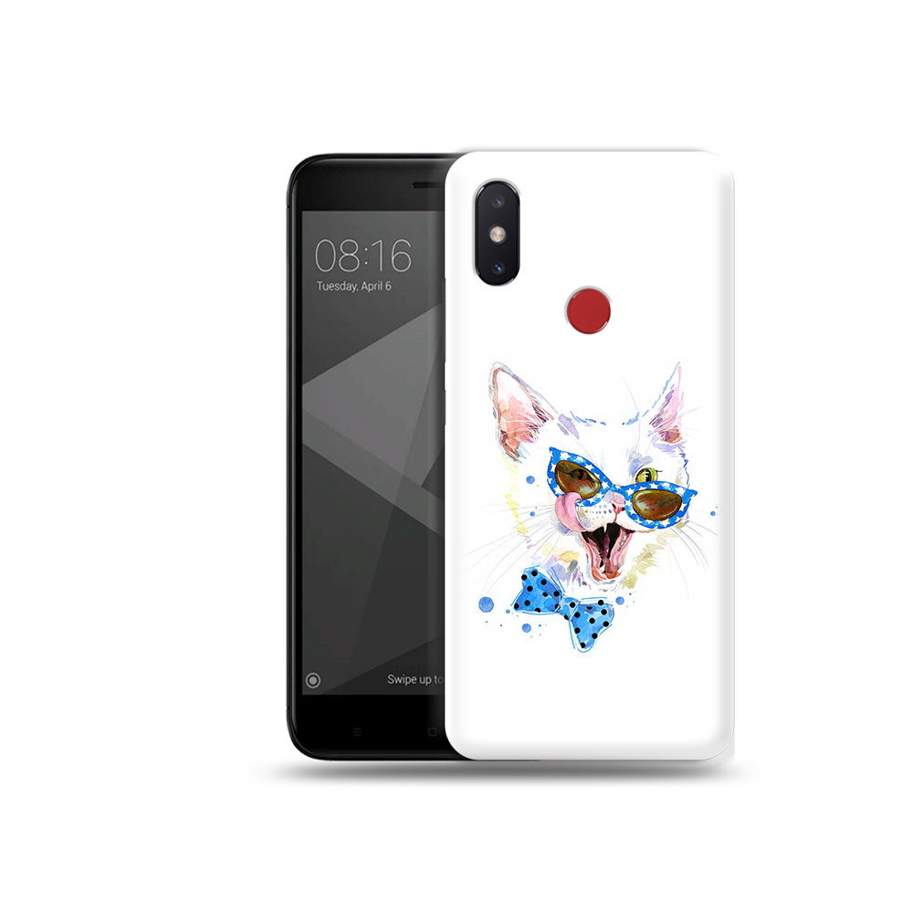 

Чехол MyPads Tocco для Xiaomi Mi 8 SE белый кот (PT113500.331.229), Прозрачный, Tocco