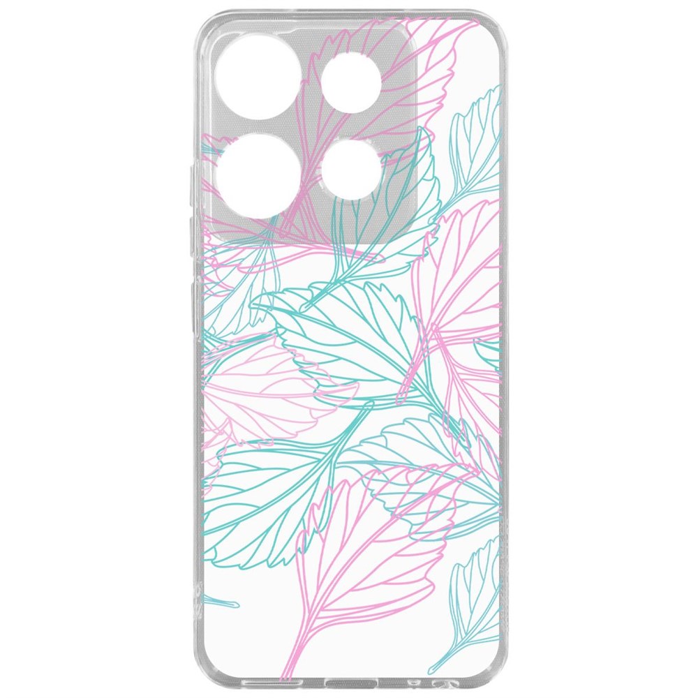 

Чехол-накладка Krutoff Clear Case Листья паттерн для INFINIX Smart 7, Прозрачный