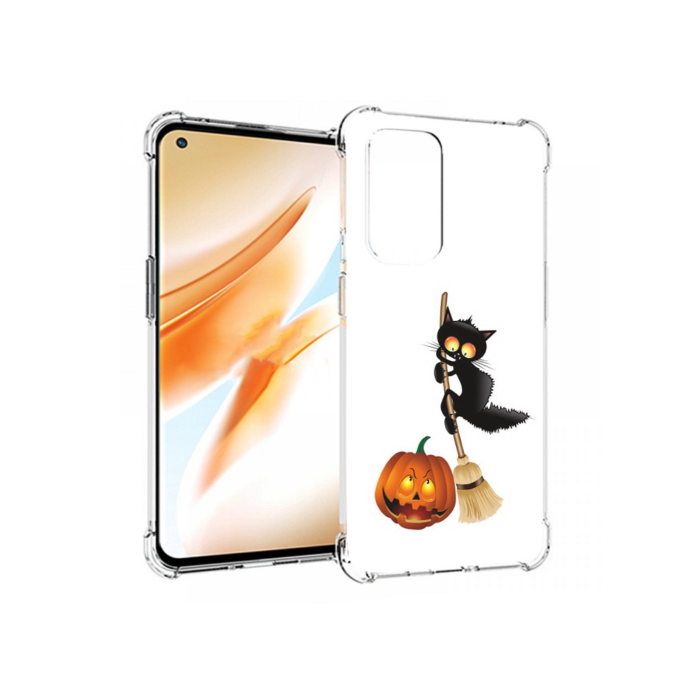 

Чехол MyPads Tocco для OnePlus 9 Pro хэлуинский котик (PT159597.127.667), Прозрачный, Tocco