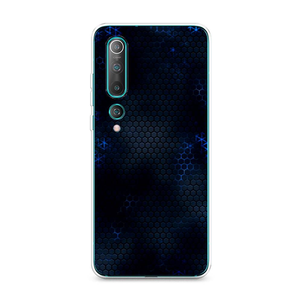 

Силиконовый чехол "Фон соты синие" на Xiaomi Mi 10, 37550-3