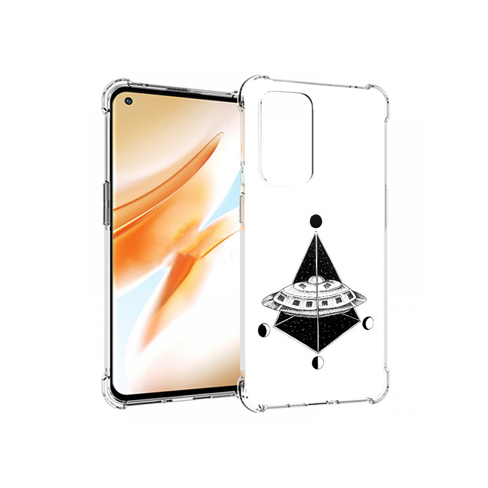 

Чехол MyPads Tocco для OnePlus 9 Pro черно белая летающая тарелка (PT159597.127.679), Прозрачный, Tocco