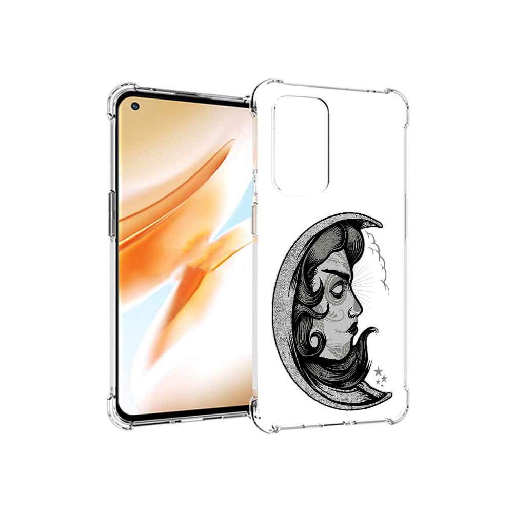 

Чехол MyPads Tocco для OnePlus 9 Pro черно белая луна с лицом (PT159597.127.680), Прозрачный, Tocco