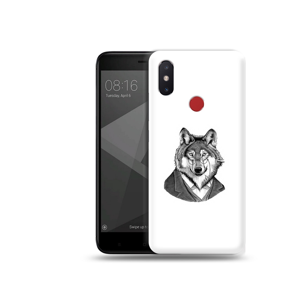 Чехол MyPads Tocco для Xiaomi Mi 8 SE волк в пиджаке (PT113500.331.266)