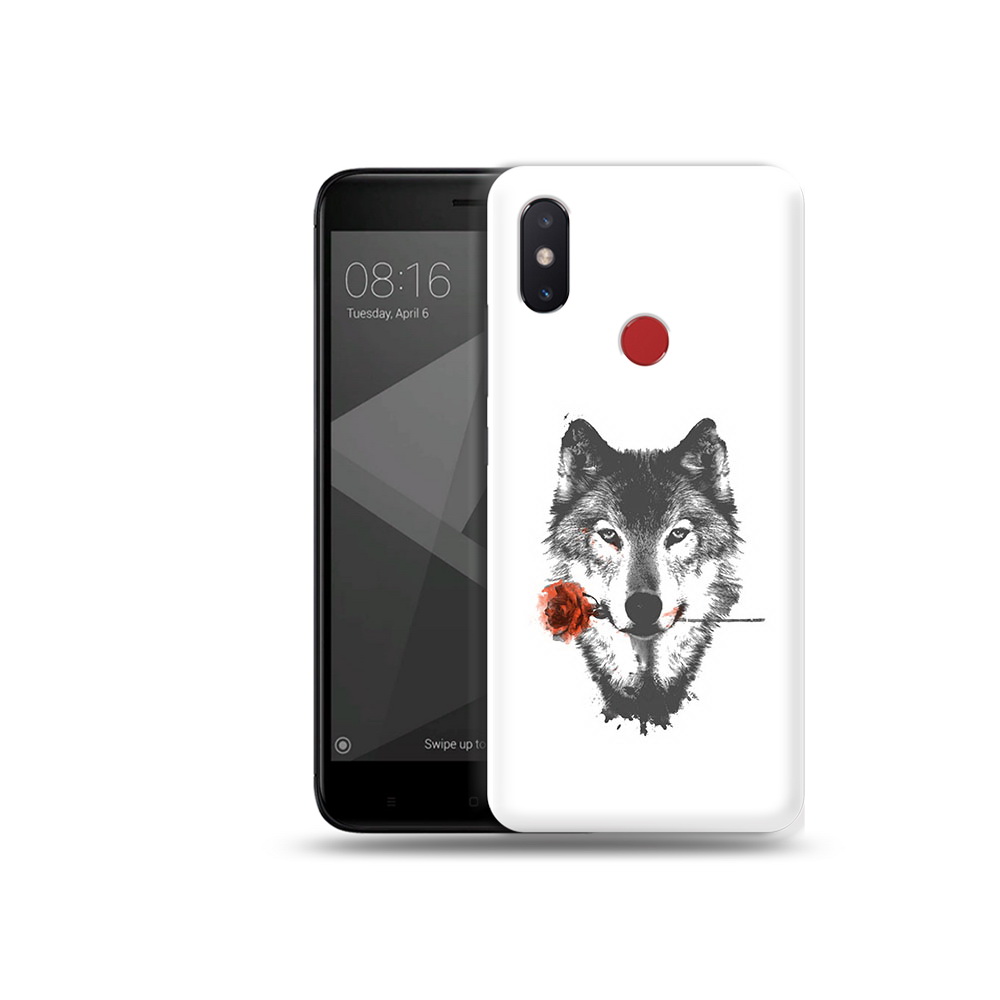 

Чехол MyPads Tocco для Xiaomi Mi 8 SE волк с розой (PT113500.331.270), Прозрачный, Tocco
