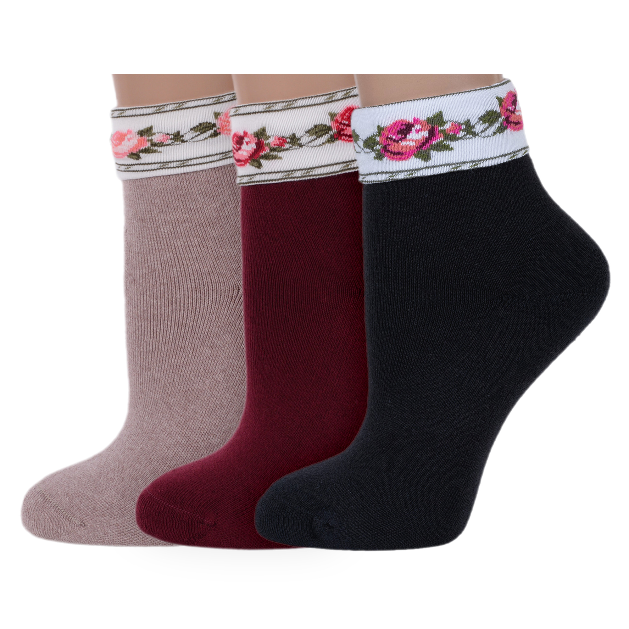 Комплект носков женских Rusocks 3-Ж-2332 черных 23-25
