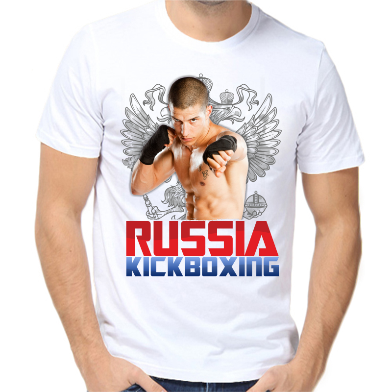

Футболка мужская белая 64 р-р russia kickgboxing, Белый, fm_russia_kingboxing