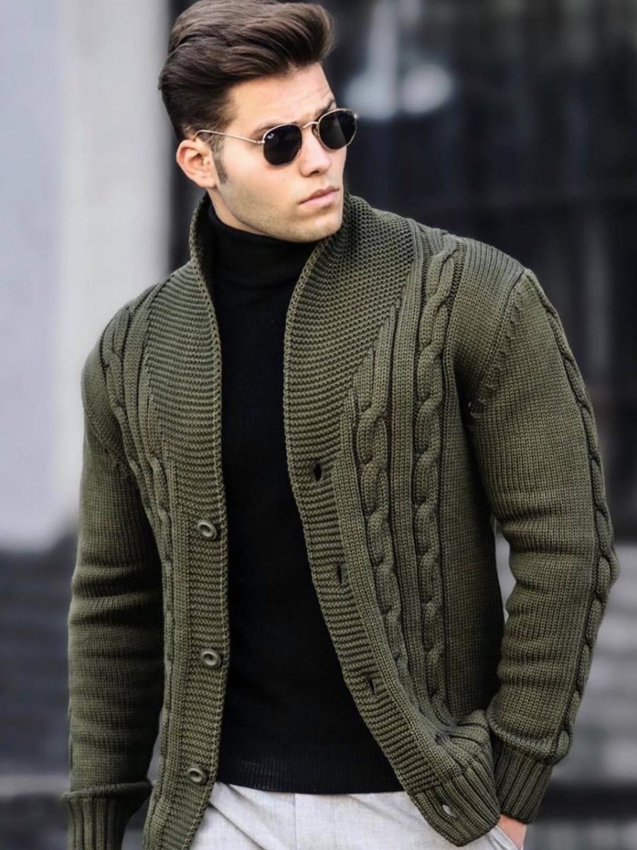 

Кардиган мужской NoBrand classical хаки XL, classical