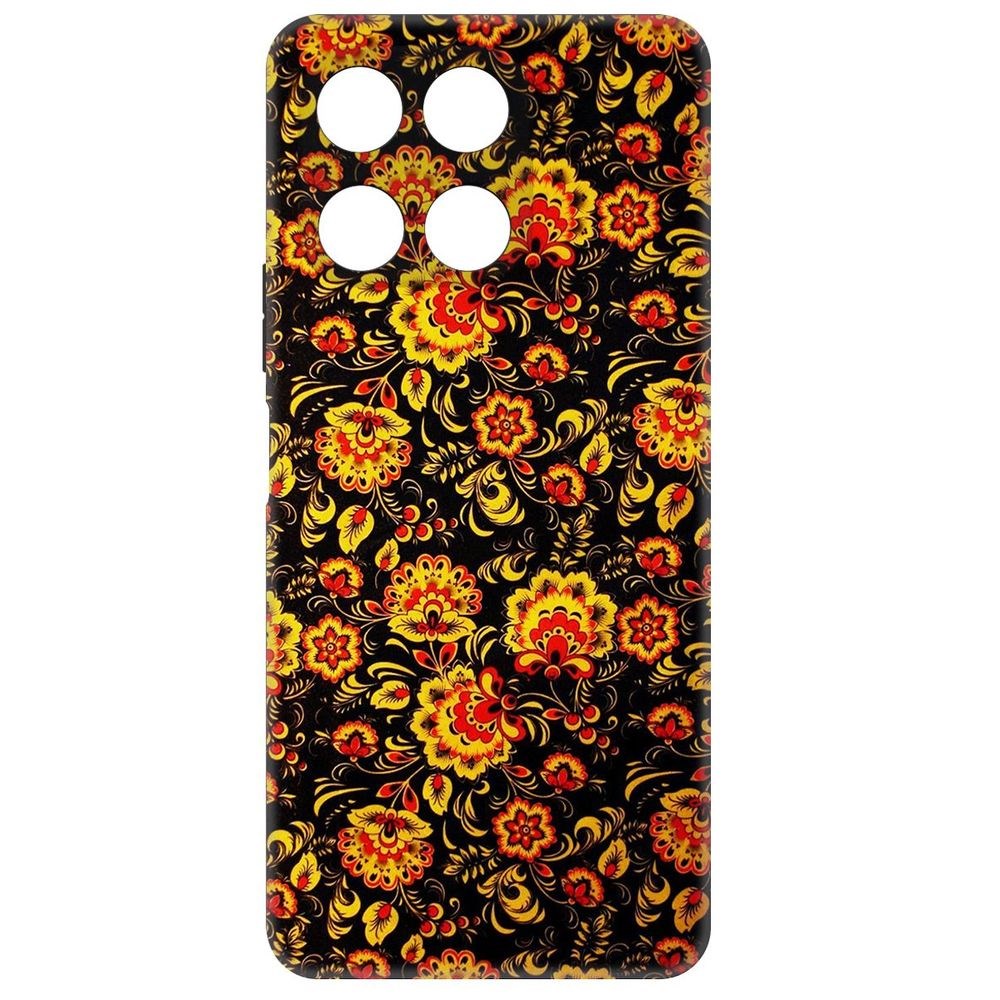 

Чехол-накладка Krutoff Soft Case Хохлома для Honor X6a черный