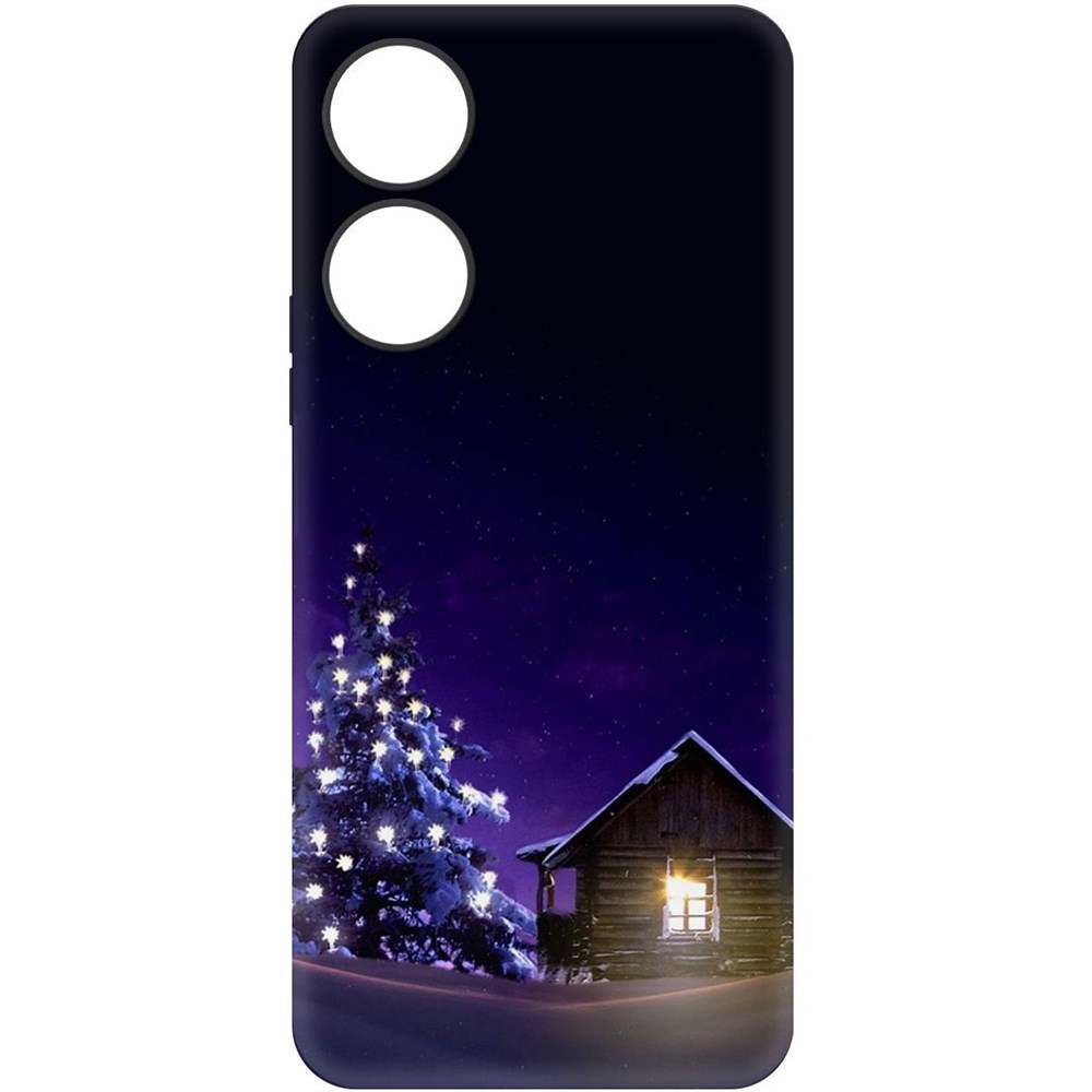 

Чехол-накладка Krutoff Soft Case Зимний домик для Honor X5 Plus черный