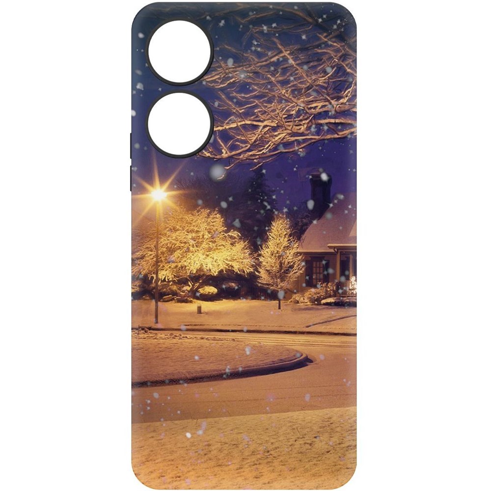 

Чехол-накладка Krutoff Soft Case Зимняя сказка для Honor X5 Plus черный