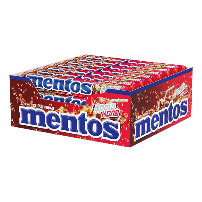 Жевательные драже Mentos кола 37,5 г х 24 шт