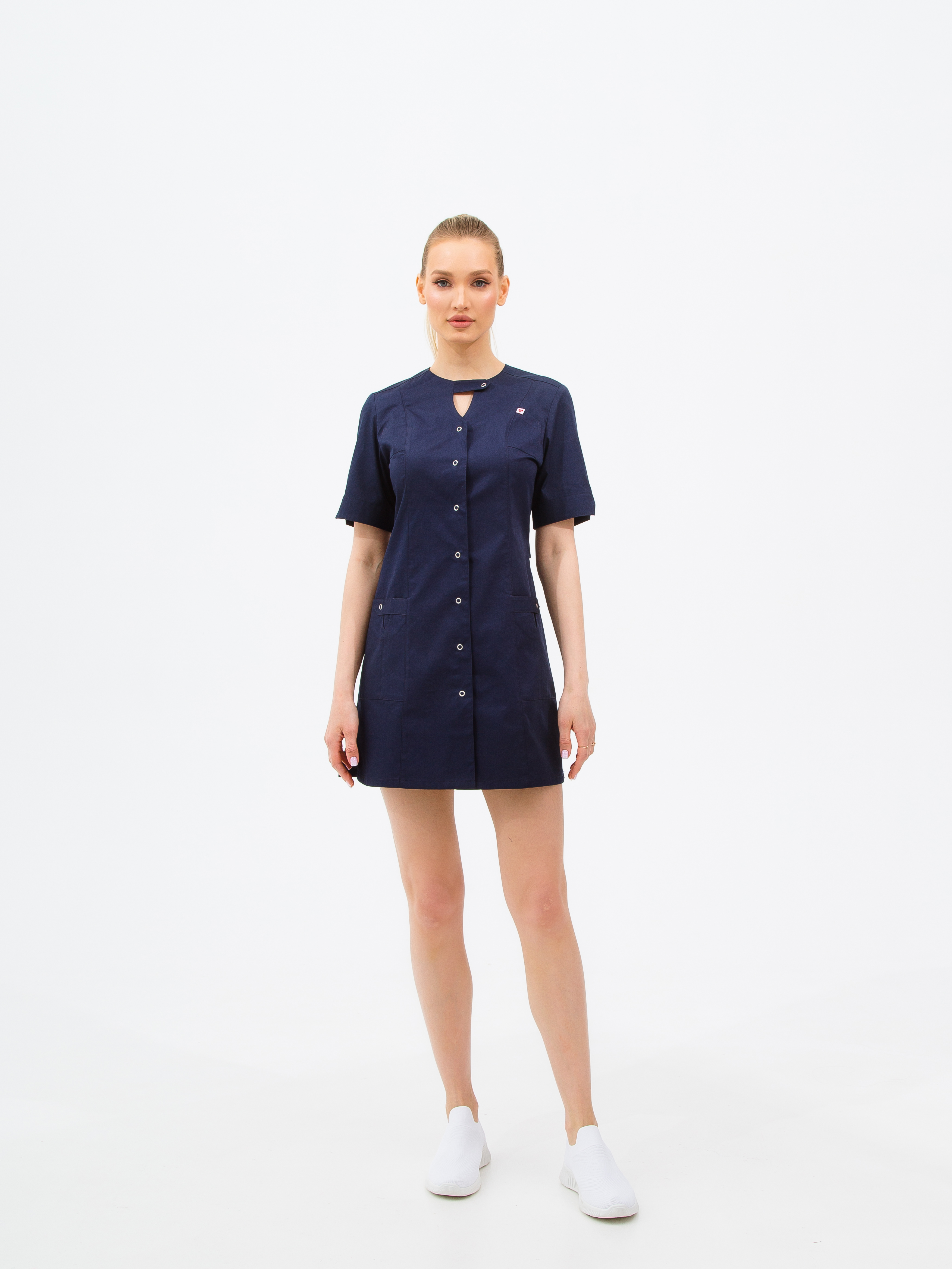 Халат медицинский женский LINESTA 111 синий 42 RU