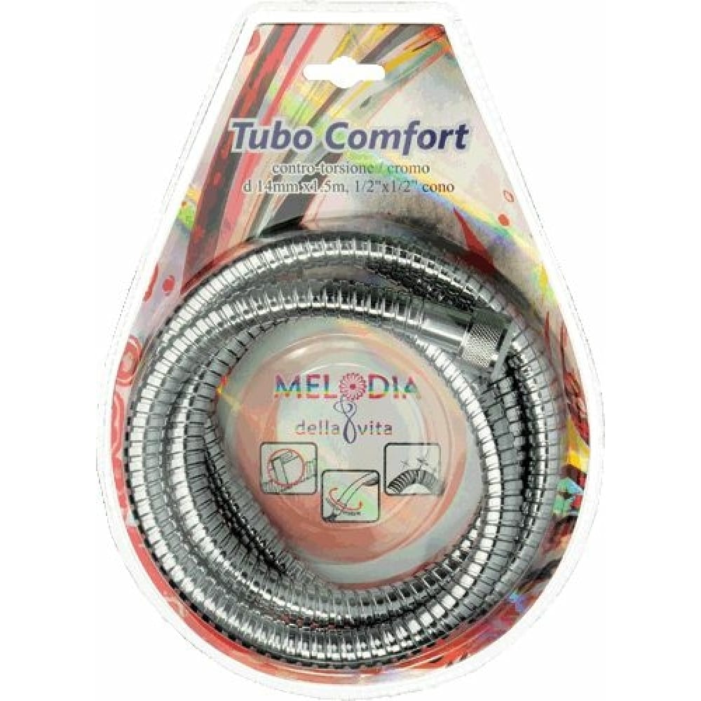 MELODIA Шланг для душа EXTRA COMFORT ANTI-TWIST 12 12 конус нерж d14ммL150см2й заж 925₽