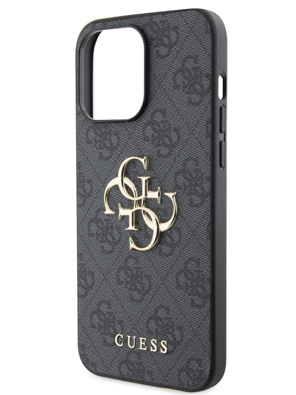 

Чехол Guess для iPhone 15 Pro Max из экокожи 4G Big metal logo, серый