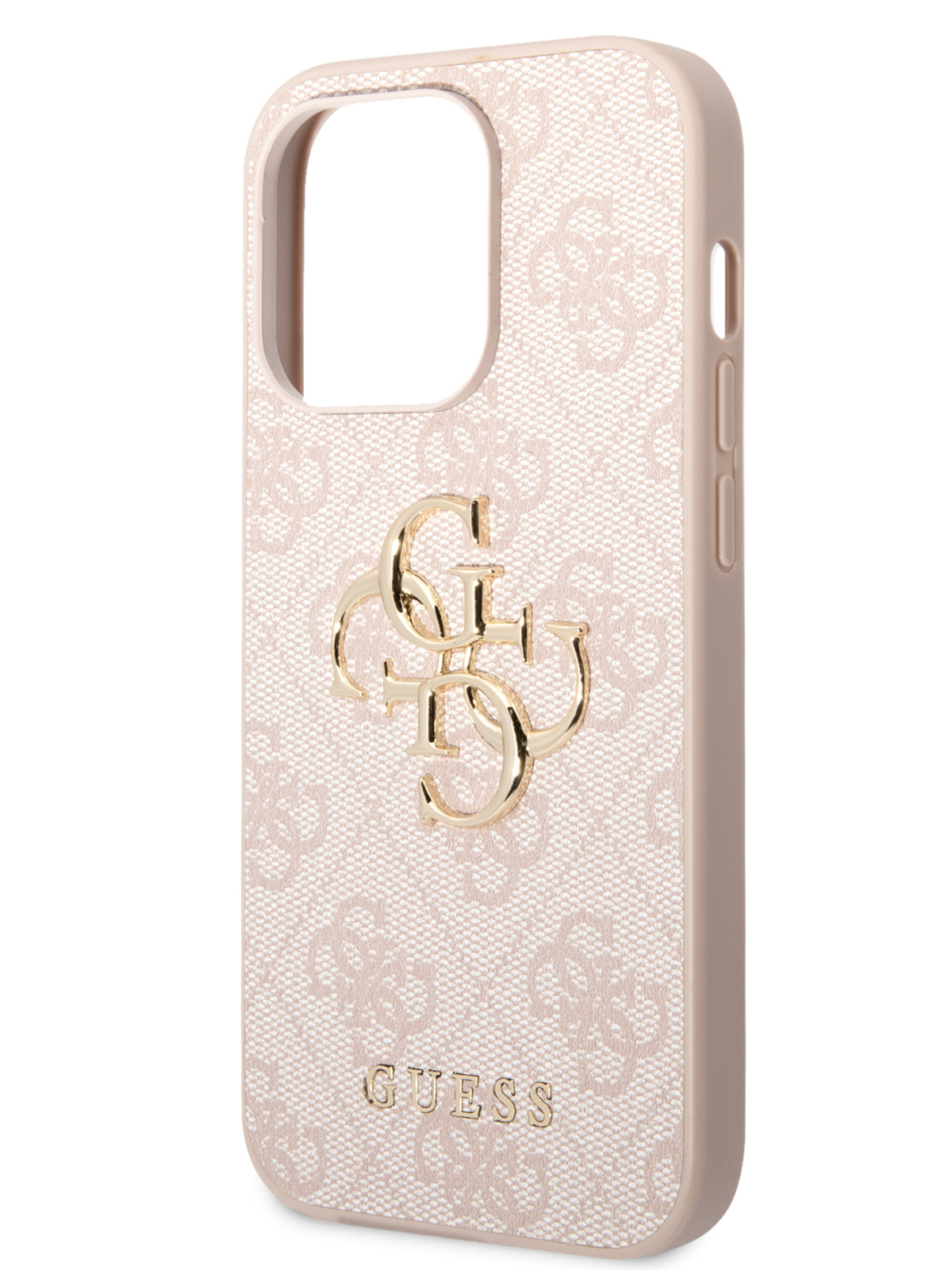 

Чехол Guess для iPhone 15 Pro Max из экокожи 4G Big metal logo, розовый