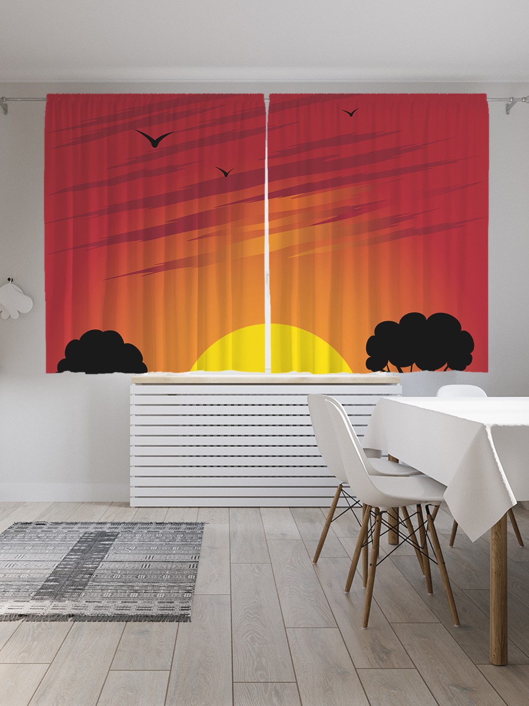 

Классические шторы JoyArty "Прогулка на закате", серия Oxford DeLux, 2 полотна 145x180 см, Прогулка на закате
