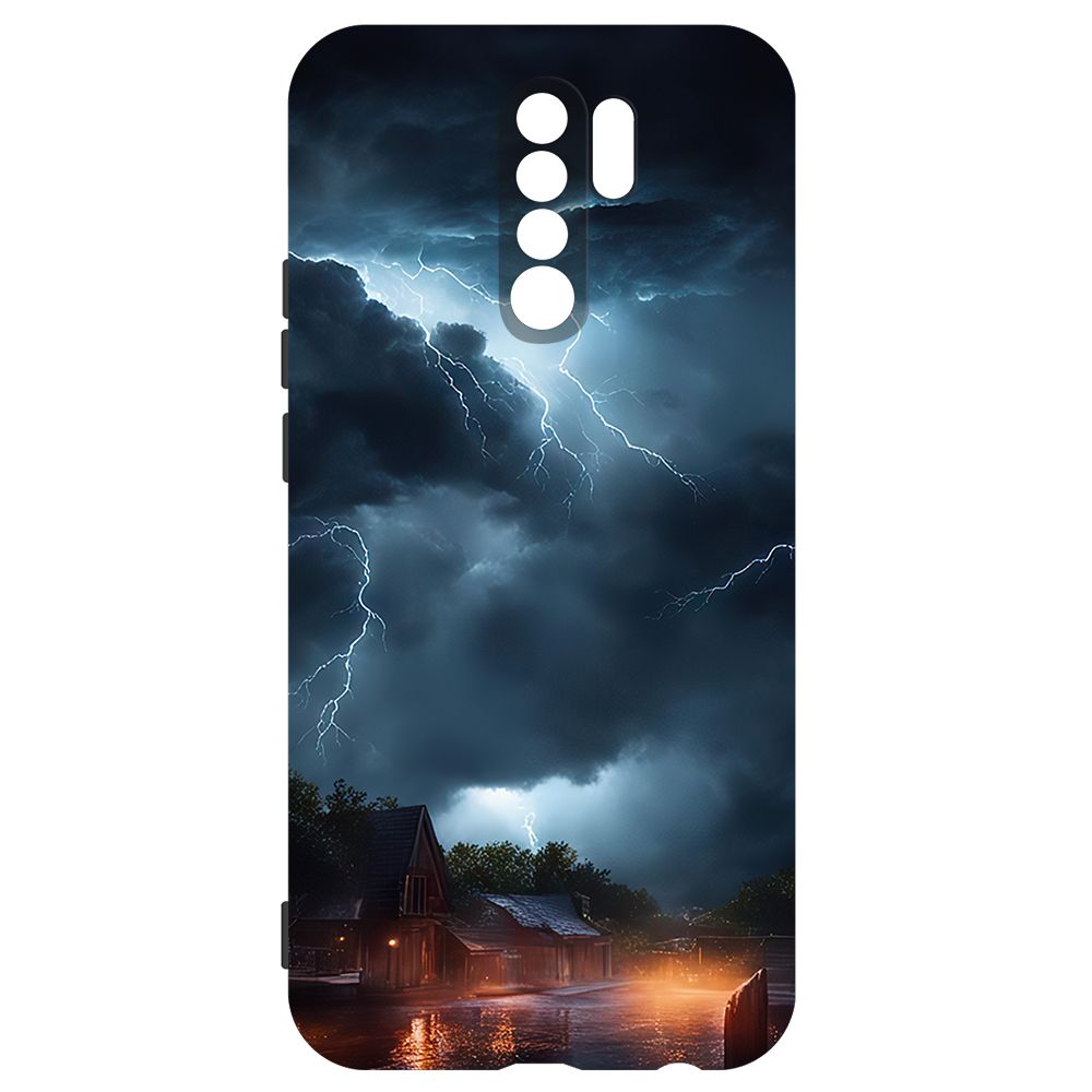 

Чехол-накладка Krutoff Soft Case Ночная гроза для Xiaomi Redmi 9 черный