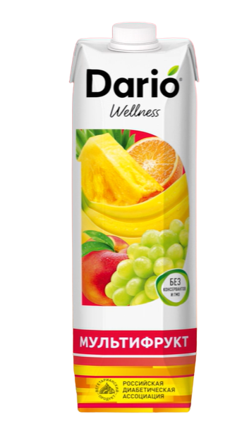 

Нектар Dario Wellness мультифрукт с 3-х лет 1 л