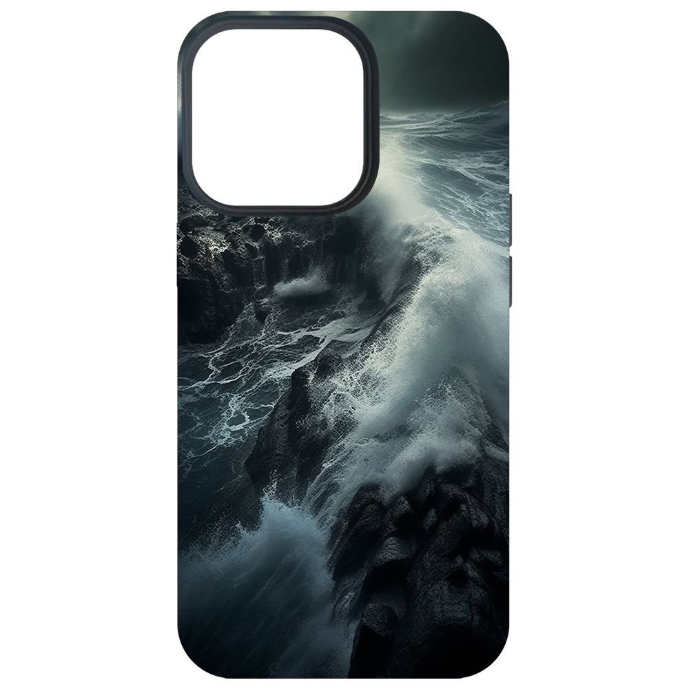 

Чехол-накладка Krutoff Soft Case Шторм для iPhone 13 Pro черный