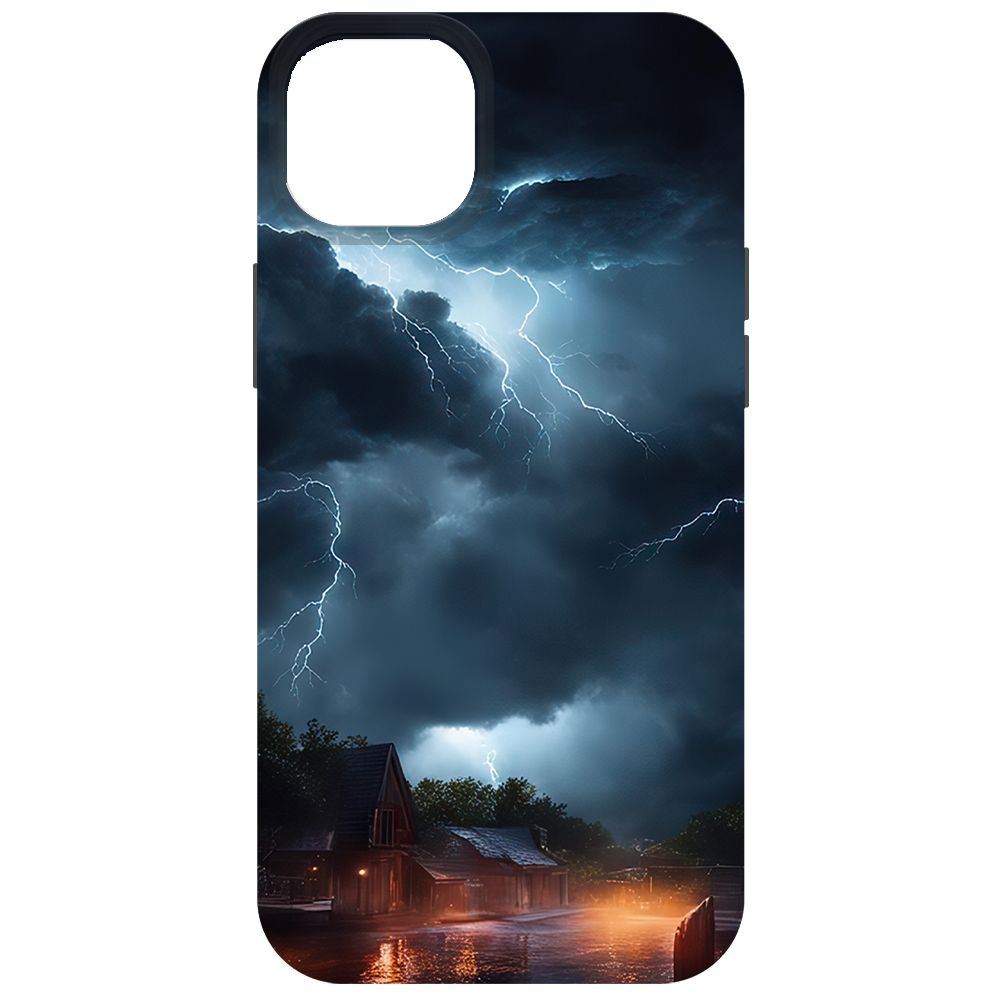 

Чехол-накладка Krutoff Soft Case Ночная гроза для iPhone 14 Plus черный