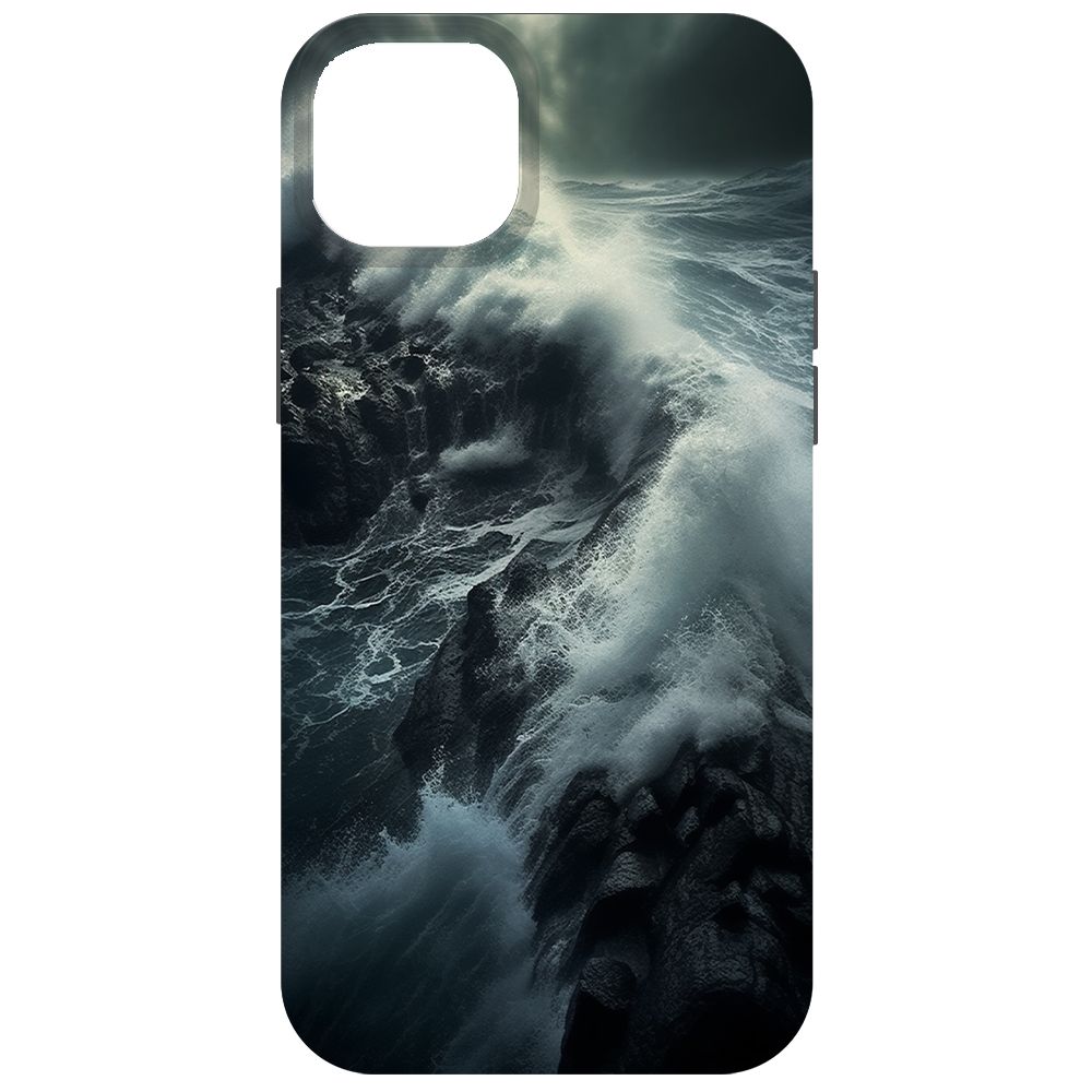 

Чехол-накладка Krutoff Soft Case Шторм для iPhone 14 Plus черный