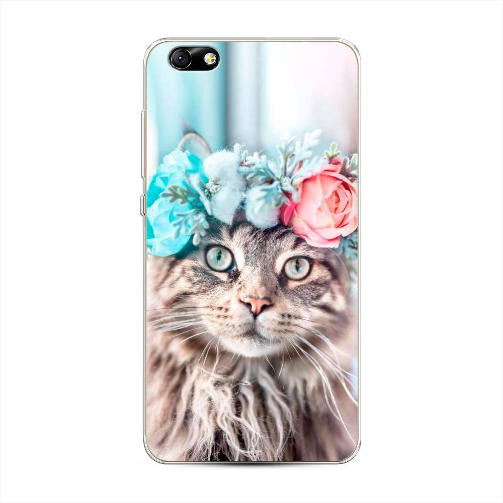 

Чехол Awog на Honor 4X "Кот в венке", Разноцветный, 63550-2