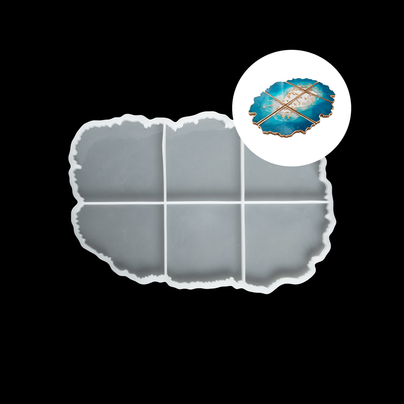 

Подстаканники Geode силиконовые молд сборный 6 частей