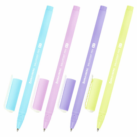 

Ручка шариковая BRAUBERG SOFT TOUCH STICK "PASTEL" СИНЯЯ, мягкое покрытие, корпус ас