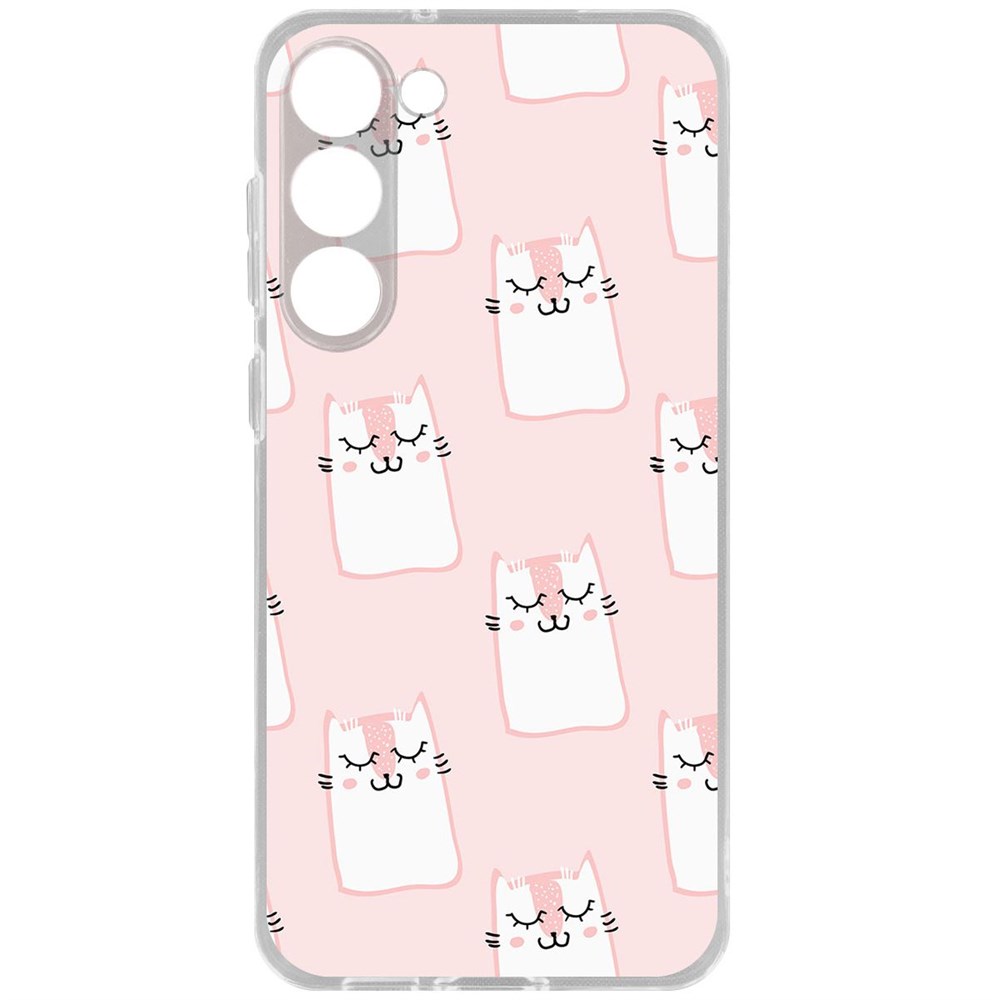 

Чехол-накладка Krutoff Clear Case Котики паттерн для Samsung Galaxy S23+, Прозрачный
